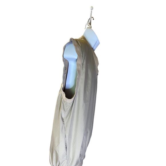 VTG Slazenger Mens M Vest Polyester Blend V Neck Tan Golf Shirt Lined Pockets - Picture 4 of 9